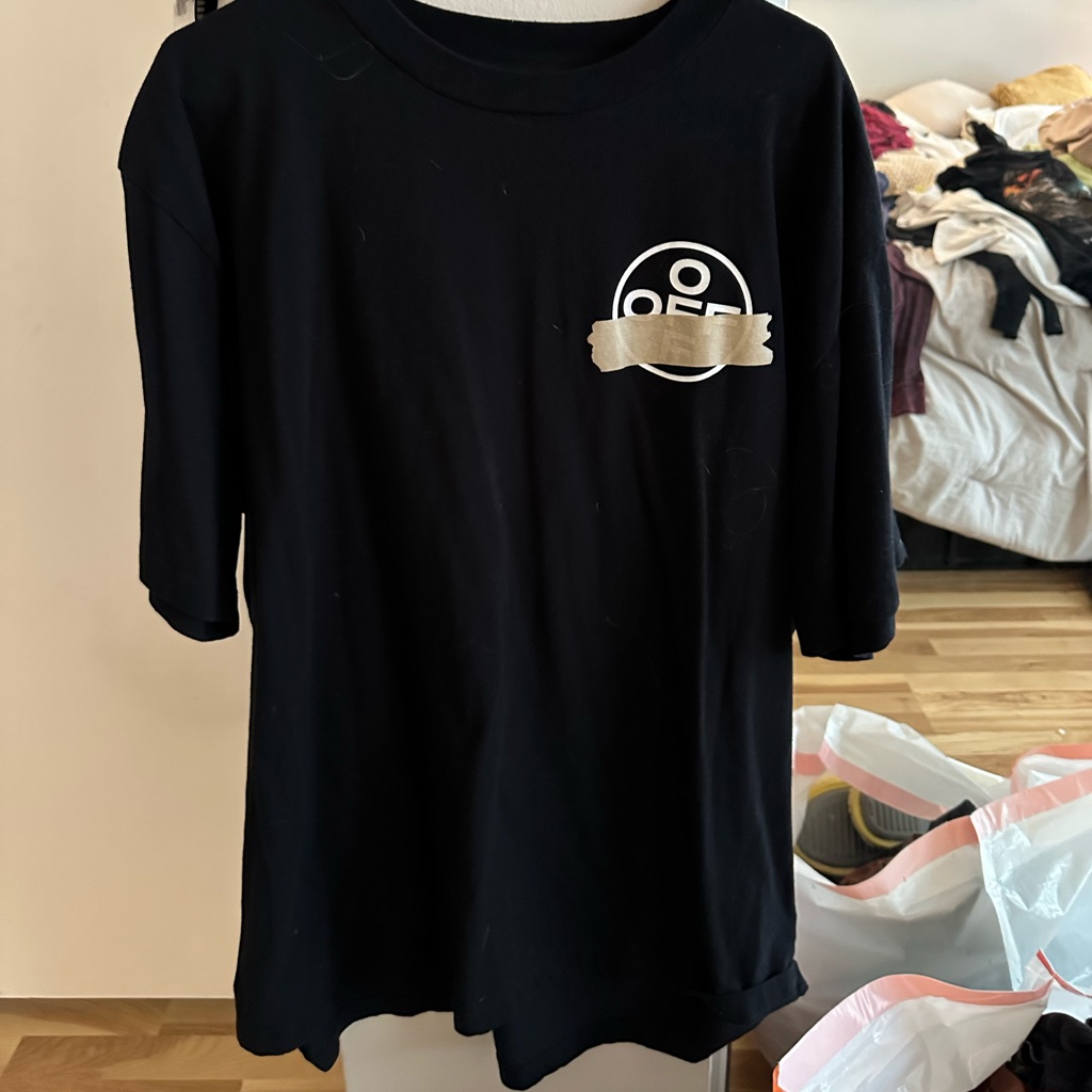 Off-White Oversized Tape Arrows T-Shirt Black Size L New